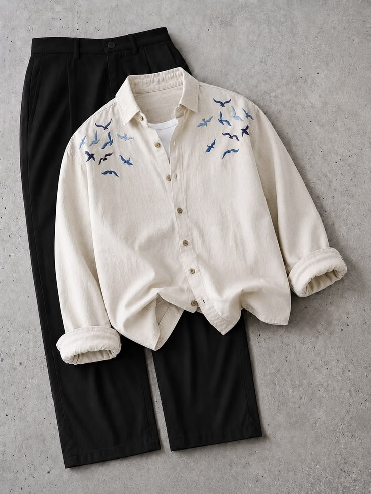 ELAGANT WHITE SHIRT WITH BLACK PANTS